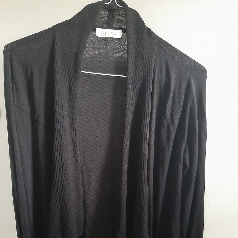 Black Calvin Klein XS Cardigan Silk/Rayon